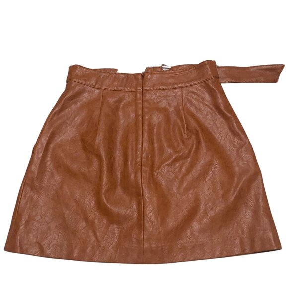 ❄️🤎 ZARA Faux Leather Belted Skort Caramel Brown XS | Winter Chic NWT - Picture 3 of 5